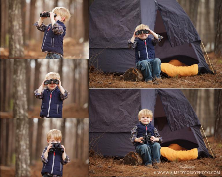 camping session by Atlanta child photographer