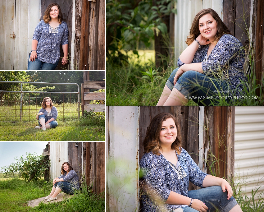 Atlanta senior portraits by an old building
