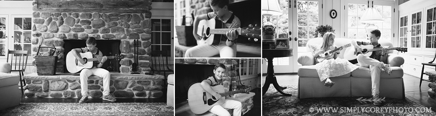 children practicing guitar by Atlanta lifestyle photographer