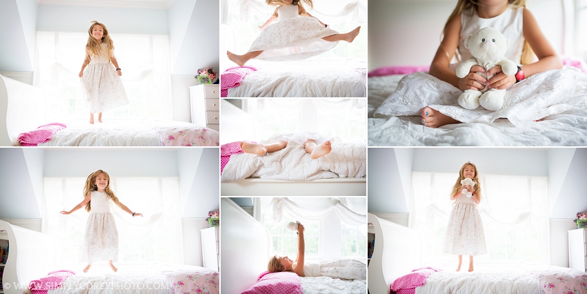 child jumping on the bed by Atlanta lifestyle photographer