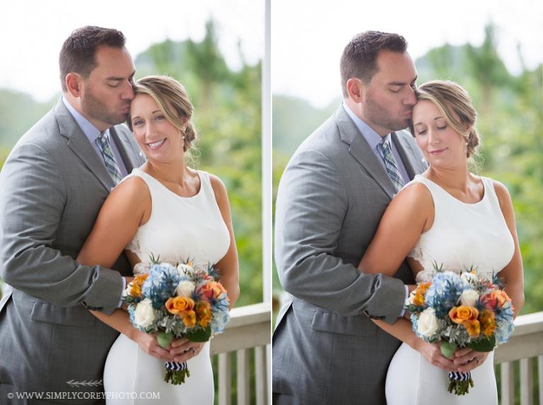 bride and groom by Atlanta wedding photographer