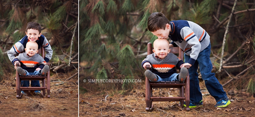 outdoor photos of brothers by Carrollton family photographer