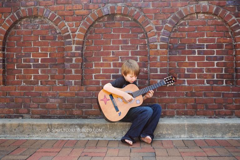 boy with a guitar by Atlanta child photographer