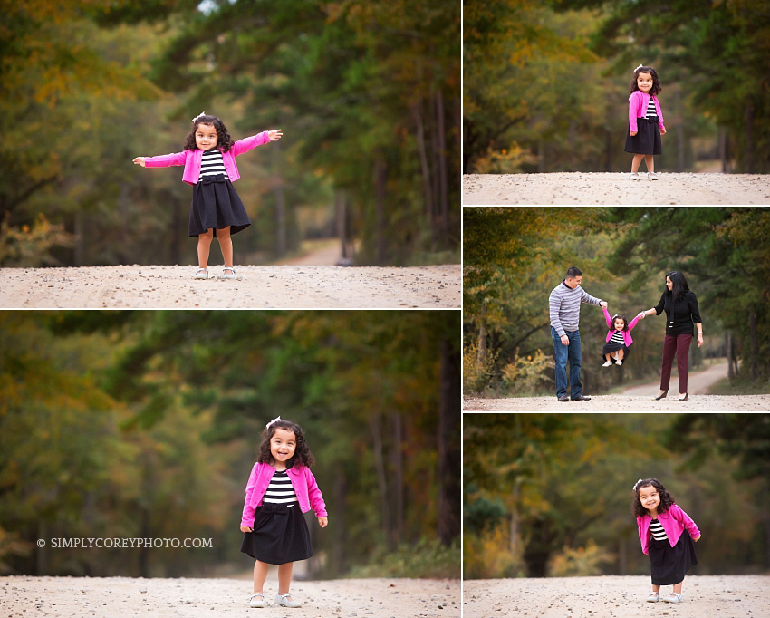 toddler on a dirt road by Atlanta baby photographer