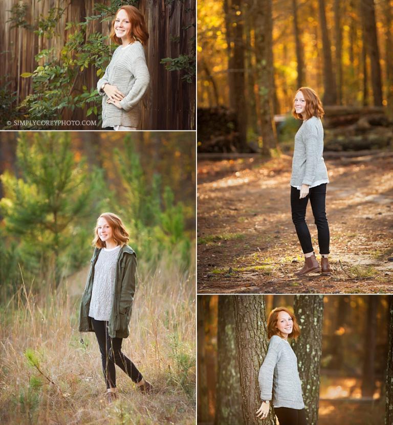 outdoor, rustic photography session by Douglasville senior portrait photographer