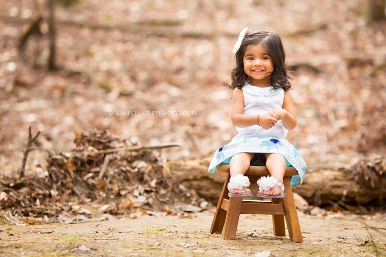 little girl on a stool by Atlanta child photographer