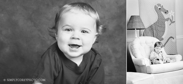 black and white portraits by Atlanta baby photographer