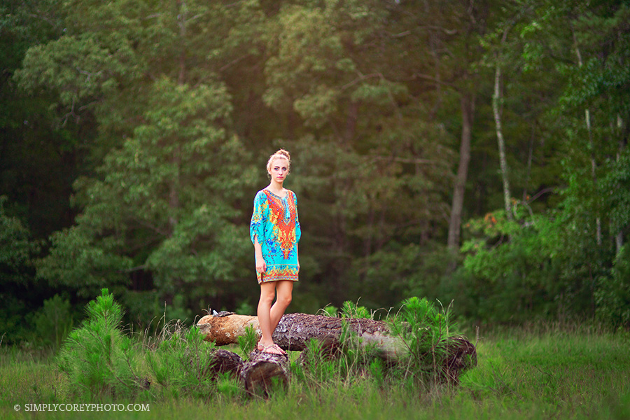 outdoor boho portrait session by Newnan professional photographer