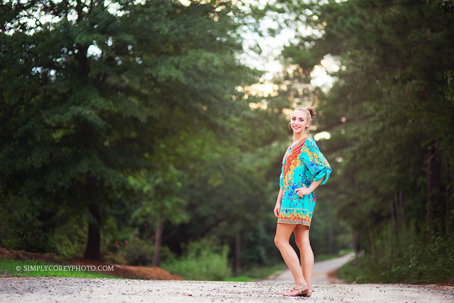young woman on a dirt road by Douglasville professional photographer