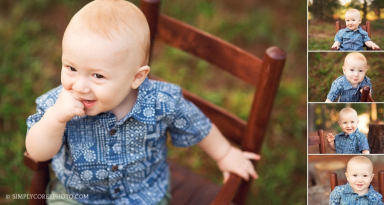 outdoor one year photography session by Carrollton baby photographer