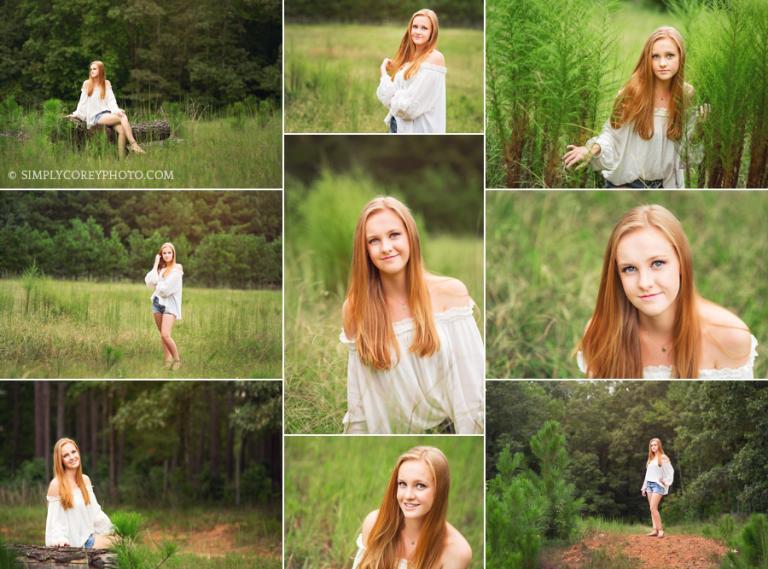 teen girl in the country by Atlanta senior portrait photographer