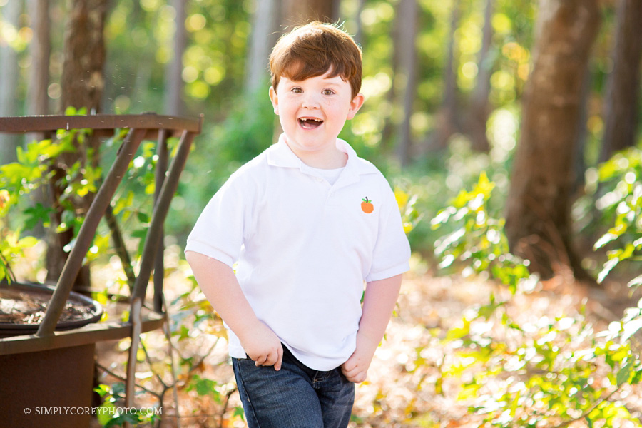 boy outside by Atlanta children's photographer