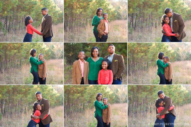Atlanta family photography in a field with tall grass