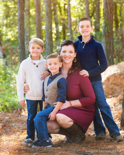 Boy Mom outside by Douglasville family photographer