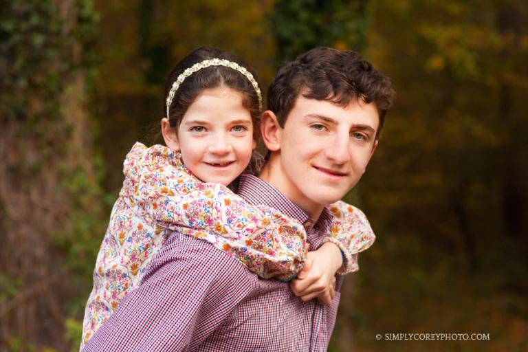 outdoor photo of a brother and sister by Atlanta family photographer