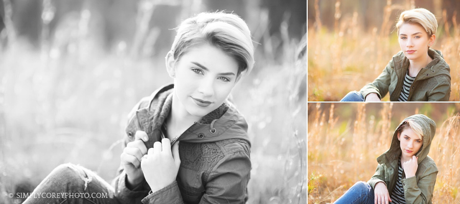 outdoor acting headshots by Douglasville teen photographer