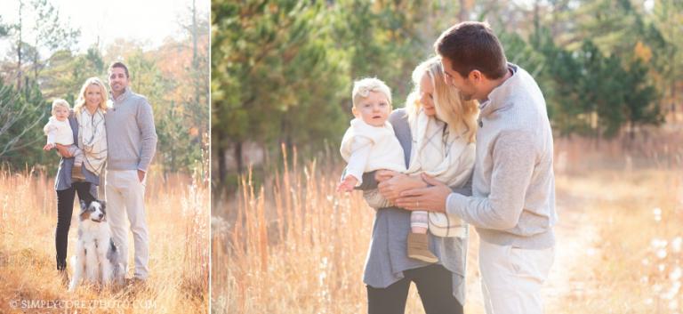 outdoor family portraits with a baby by Carrollton family photographer