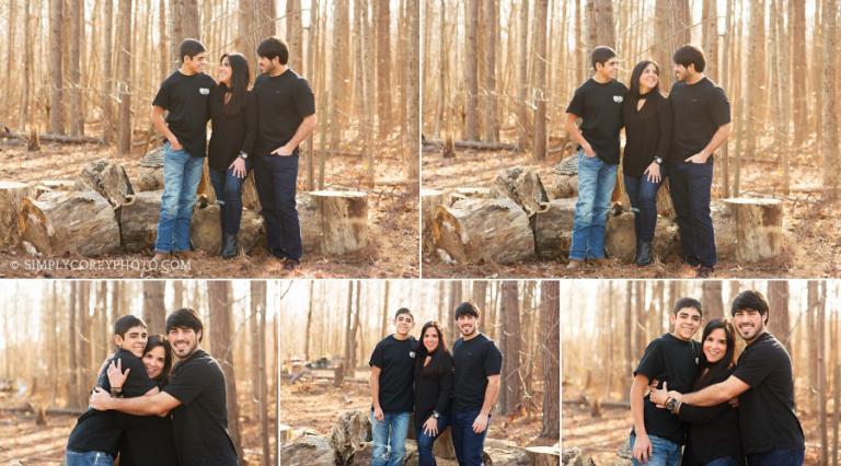 mother with boys outside by Villa Rica family photographer