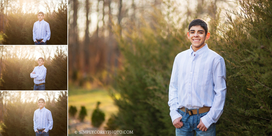 Carrollton senior portrait photography of a teen boy outside