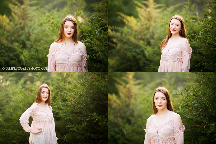 Newnan senior portrait photography of a teen girl outside