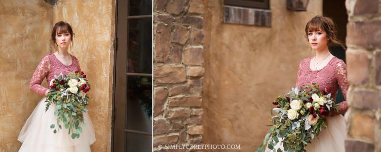 bridal portraits outside of Tuscany Hills Country Club by Carrollton wedding photographer
