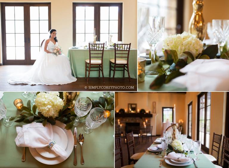 bride at intimate reception table by Douglasville wedding photographer