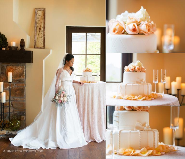 bride at a cake table by Villa Rica elopement photographer