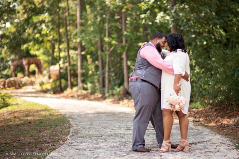 bride and groom by Atlanta elopement photographer