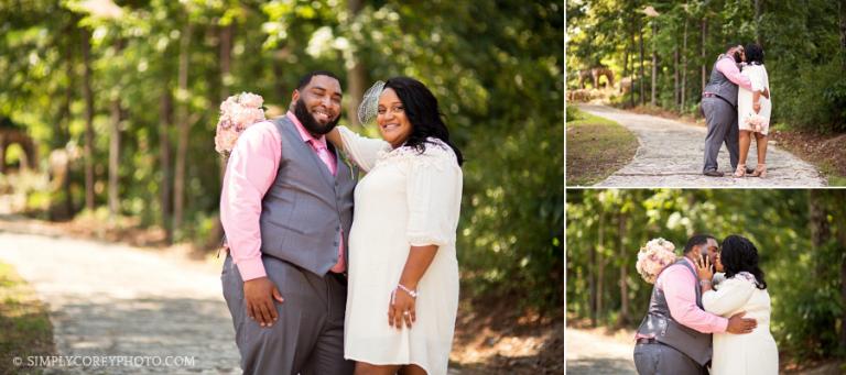 bride and groom by Villa Rica elopement photographer