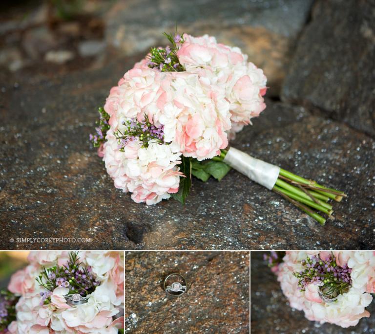 bouquet and rings detail shot by Atlanta elopement photographer
