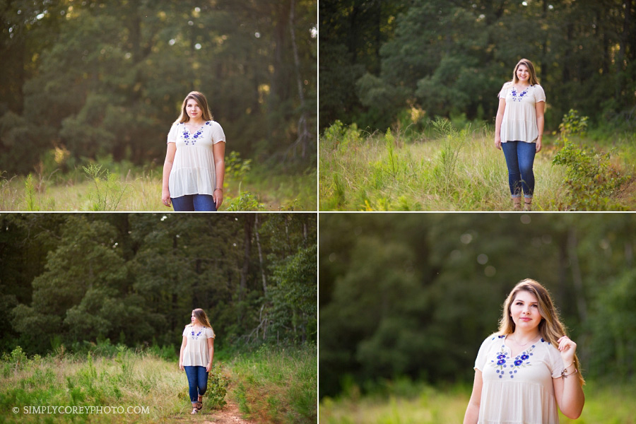 outdoor photo session by Carrollton senior portrait photographer
