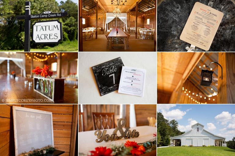 Atlanta wedding photography details at The Barn at Tatum Acres