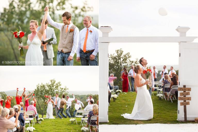 outdoor wedding ceremony at the Barn at Tatum Acres by Carrollton wedding photographer