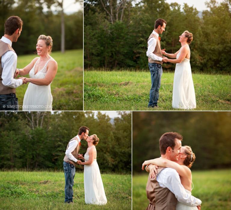 bride and groom couple portraits outside by Carrollton wedding photographer