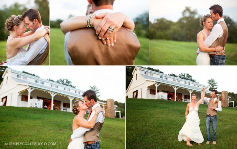 Atlanta wedding photographer bride groom portraits outside the Barn at Tatum Acres