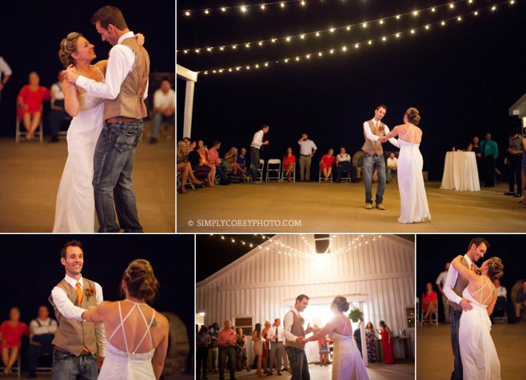 first dance at The Barn at Tatum Acres by Carrollton wedding photographer