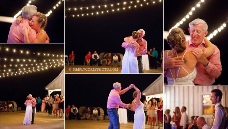 father daughter dance at the Barn at Tatum Acres by Atlanta wedding photographer