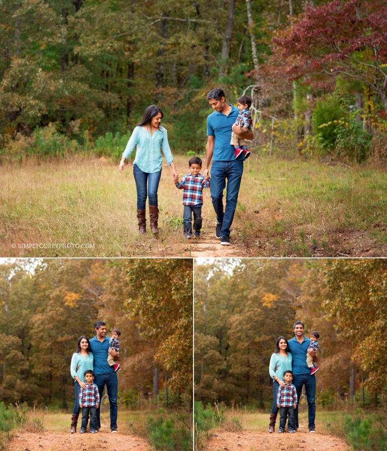 Atlanta family photography outdoor portrait session family walking