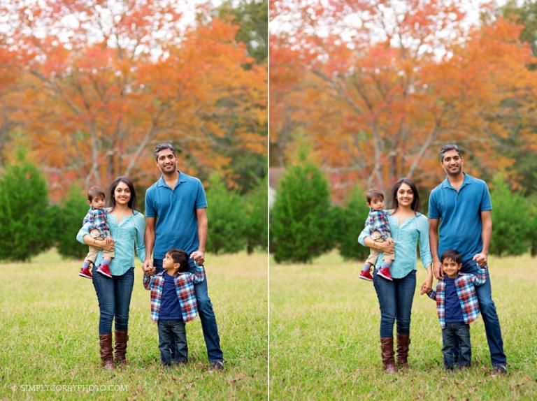 Douglasville family photographer fall trees outdoor portraits