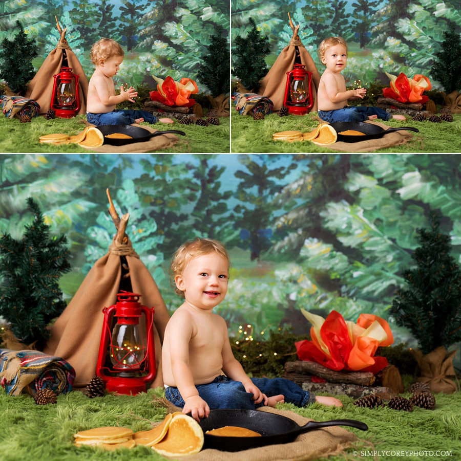 cake smash photographer near Carrollton, Georgia; studio pancake smash