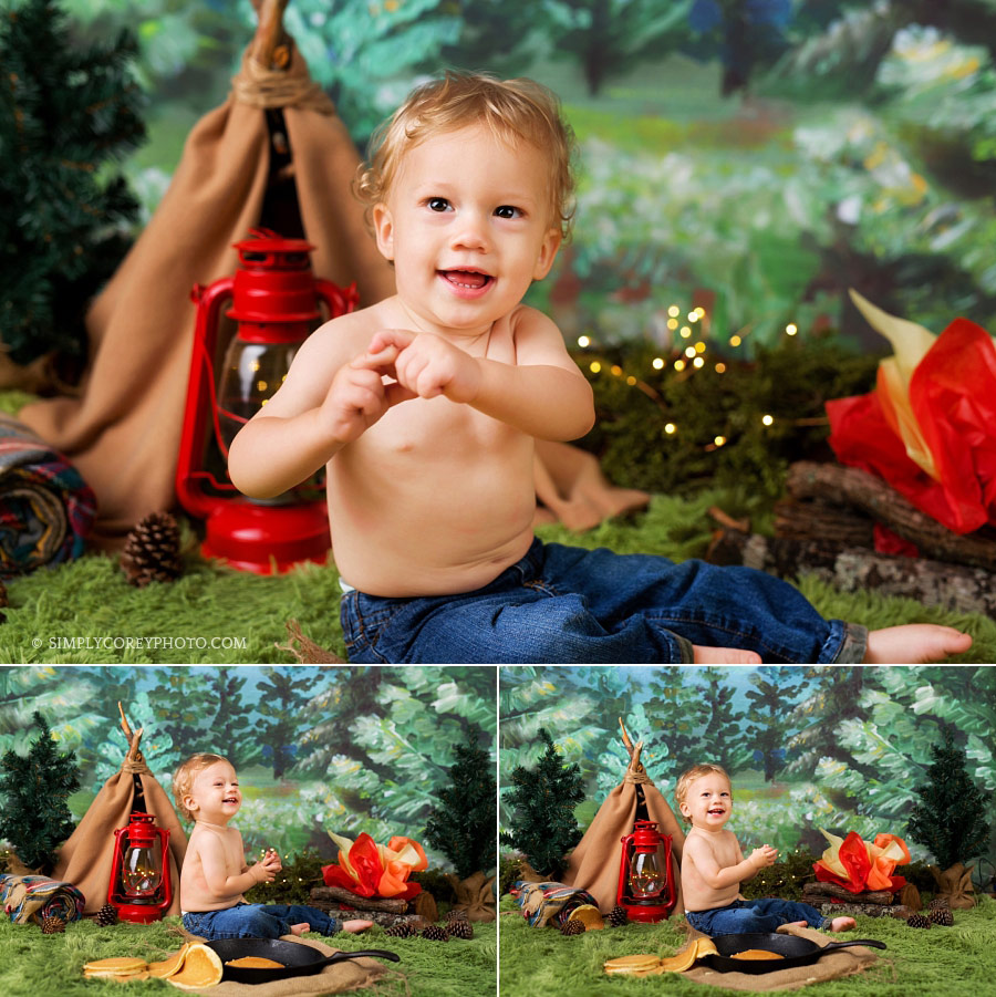 cake smash photographer Villa Rica; pancake smash in studio