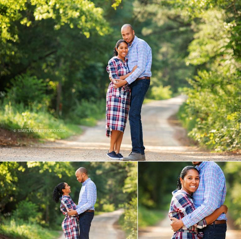 Newnan couples photographer, outdoor portraits on a country road