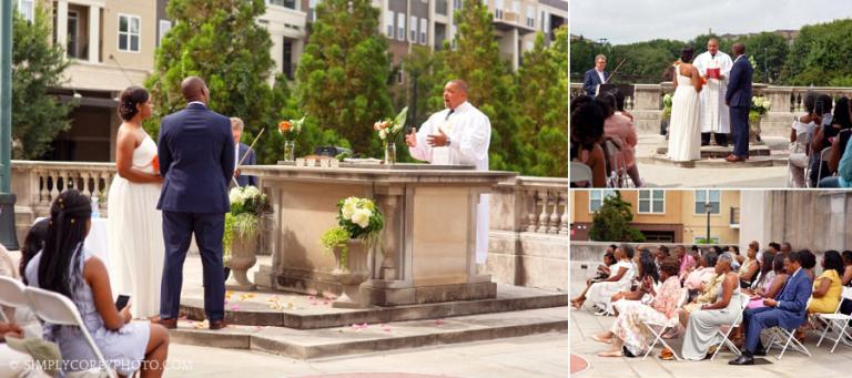 Atlanta photography of a Millennium Gate terrace wedding ceremony