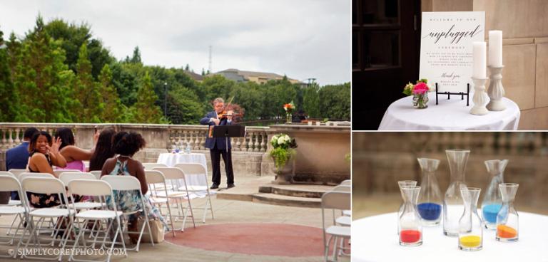 violinist at the Millennium Gate by Atlanta wedding photographer