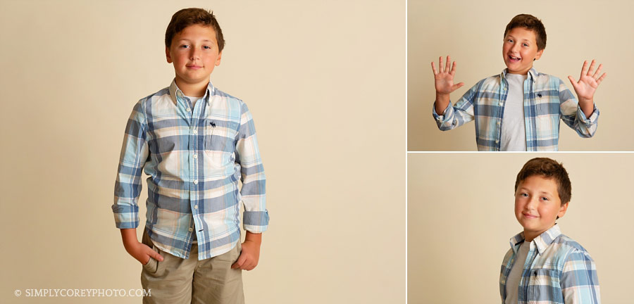 Newnan children's photographer, tween boy studio session