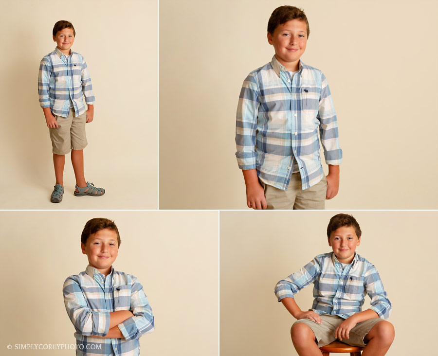 Villa Rica children's photographer, tween boy studio session