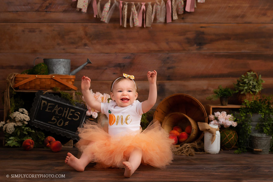 Atlanta baby photographer, Georgia peach one year session