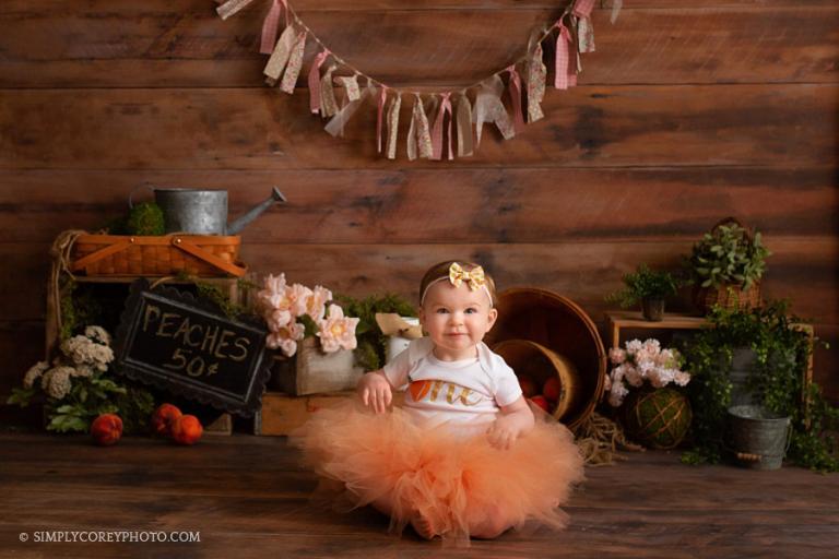 Newnan baby photographer, country peach milestone session in studio