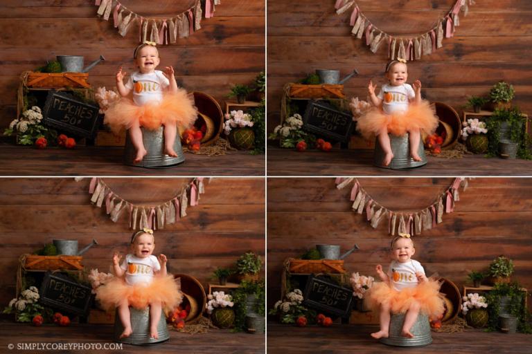 Villa Rica baby photographer, Georgia peach theme with tutu