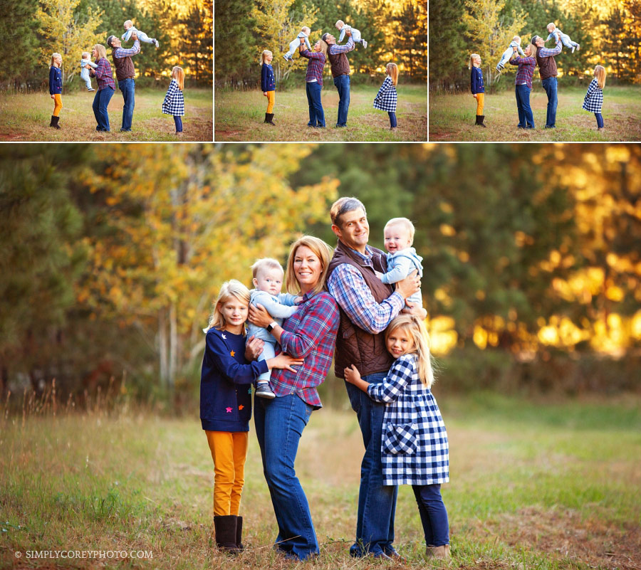 family photographer Carrollton, Georgia; outside portraits with twins